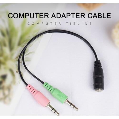 3.5mm Headphone Earphone Audio Cable Micphone Y Splitter Adapter 1 Female 2 Male Connected Cord Laptop PC