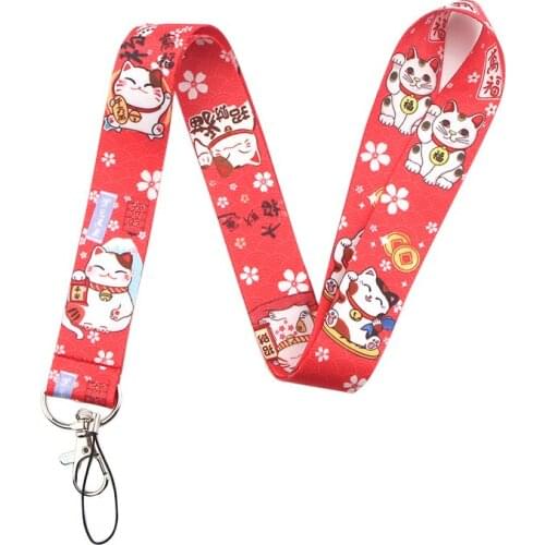 30pcs Kawaii Lucky Cat Phone Strap Rope Cute Neck Lanyards for Cell Phone Charm Accessories Wrist Keychain Lanyard for Keys Bulk