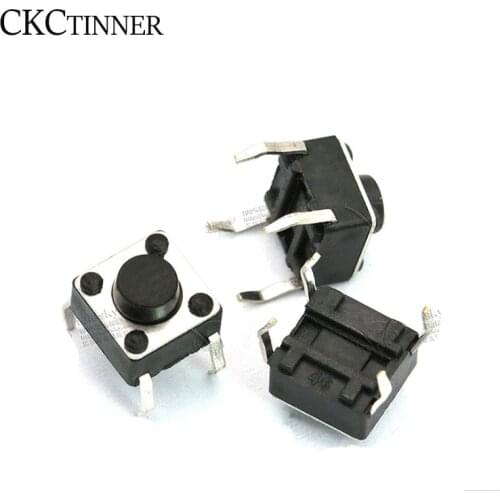 50pcs/lot Mini Micro Momentary Tactile Push Button Switch 4 pin ON/OFF keys button DIP 6*6*5mm