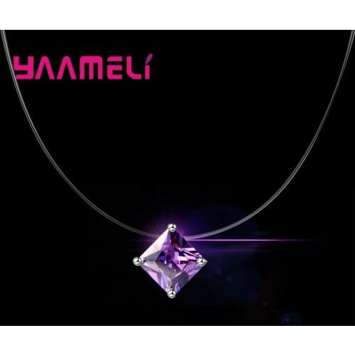 925 Sterling Silver Geometry Casual Fishing Jewelry Necklace For Women Shiny AAA Cubic Zirconia Party Anniversary Gift Promotion