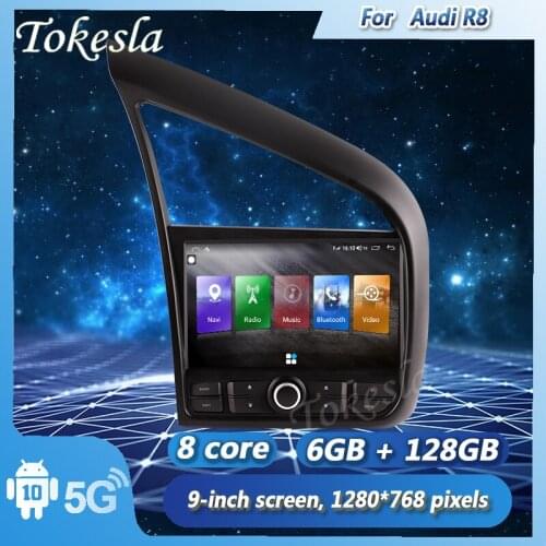 Tokesla Android 10.0 car radio audio DVD intelligent touch Central Multimedia gps receiver screen system for Audi R8 2007-2015
