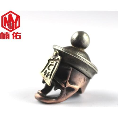 White Copper Q Version Zombie Creative Mens Gift EDC Paracord Brass Knife Bead Survival Tool Accessories