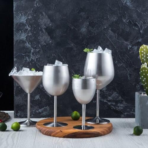 304 Stainless Steel Wine Glasses Goblet Cocktail Champagne Juice Dessert Cup Party Bar Kitchen Dining Drinkware