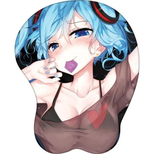 Mouse Pad Large 3D Chest Silicone Soft Pad Cartoon Creative Cute Secondary Animation Beauty Wrist Pad