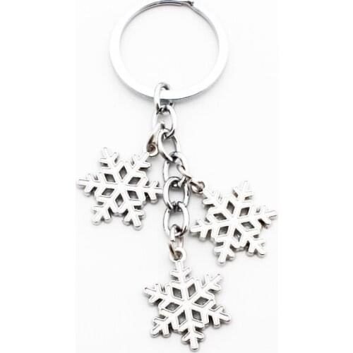 FREE SHIPPING BY DHL 100pcs/lot New Metal Snow Flake Keychains Snowflake Keyrings Snowflake Keyholders Winter Gifts
