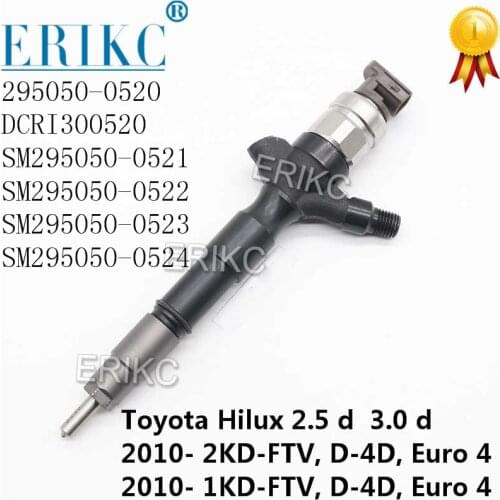 ERIKC Diesel Common Rail Fuel Injector Nozzle 295050-052# 295050-0520 DCRI300520 For Toyota Hilux 2.5 d 2010- 2KD-FTV 1KD-FTV