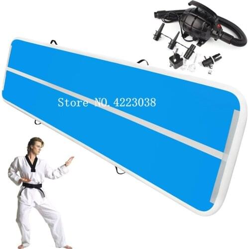 Free shipping 4*1*0.2m Gymnastic Air Track Tumbling Mat with Free Pump for Home Use, Cheerleading, Water, Park and Beach