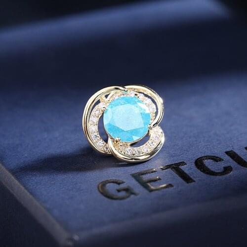 Exquisite Small Flower Brooches for Women Girl Luxury Yellow Blue Cubic Zirconia Shirt Suit Collar Pins Female Office Broche