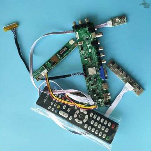 Kit For LP141WX1-TL01/LP141WX1-TL02 1 CCFL LCD 30pin DVB-C DVB-T 1280X800 Digital HDMI Panel Controller board TV VGA USB remote