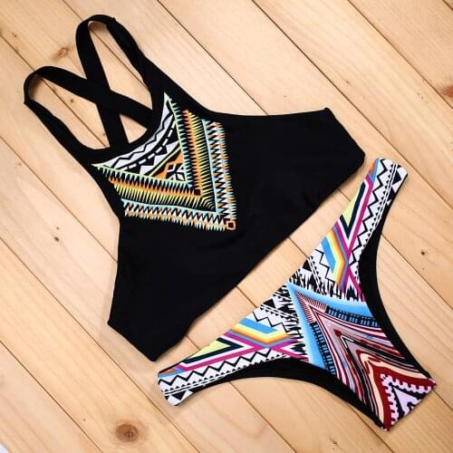 BANEDA bikini Sexy Bikini High Neck swimwear Halter Swimsuit Solid floral bikini Brazilian Bathing Suit Beach Two Piece Swimwear