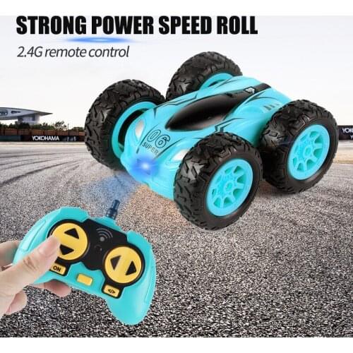 Rc Car 2.4g Drift Stunt Double-sided Bounce Stunt Car Rock Crawler Roll Car 360 Degree Flip Kids Robot Remote Control Cars Toys