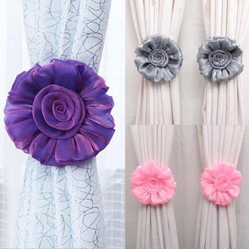Fashion Flower Curtain Tie Buckles Europe Style Curtain Holder Peony Flower Curtains Clip-on Tie Backs Curtain Accessories
