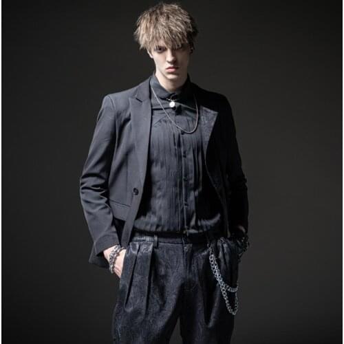 Free shipping new mens male fashion design Soul 2020 autumn black jacquard coat casual blazer suit jacket BC203106013