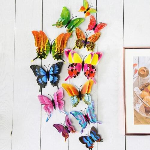 Butterfly Wall Sticker Sticker Decal Butterfly Shape Magnetic PVC 3D Flower Wedding Birthday Party Home Decoration