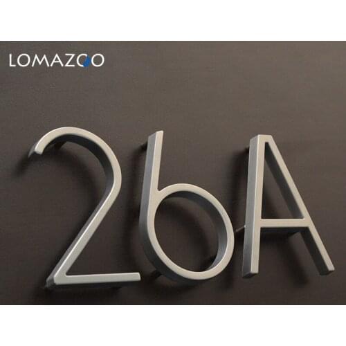 House Number 125mm Floating Address Stone Letters Door Alphabet Numeros Casa Exterior Outdoor 4,87 in.Black Door Number