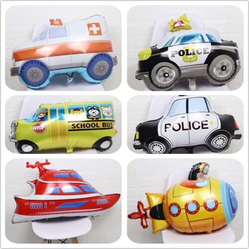 1pcs DIY New Big Cartoon Car Fire Truck Car Diving vehicle school bus tank truck Ambulance ship Birthday Party Decor Kids toys
