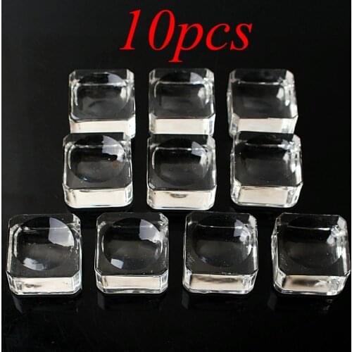 Wholesale10pcs Glass Pedestal Crystal Ball & Egg Sphere Ball Stand Transparent Square Foundation Home Decor