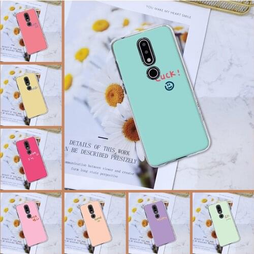 Pink Quote Simple Luck Yellow Happy Silicone Phone Case For Nokia 4.2 3.2 Soft Back Cover For Nokia 2.1 3.1 5.1 6.1 7.1 Plus