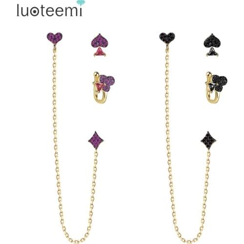 LUOTEEMI 3pcs Small Heart Earring Sets for Women Non-Piercing Ear Clip Earrings For Women Simple Fake Cartilage Ear Cuff Jewelry