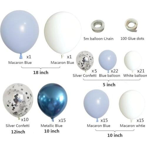 Blue ocean latex balloon birthday arrangement party supplies wedding decoration balloon chain set event decoration