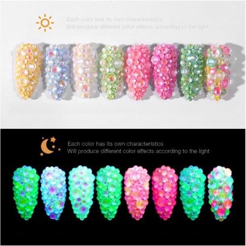 Swarovsky SS6-SS30 Fluorescent стразы Luminous Mix SS6-SS20 Non Hotfix Neon Rhinestone Noctilucent Electric Nail Art Decorations