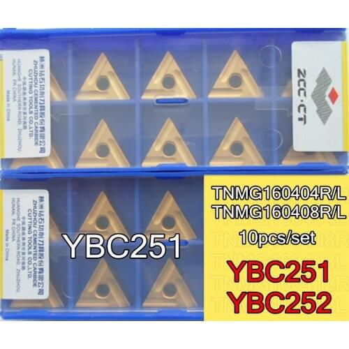 TNMG160404R TNMG160408R TNMG160404L TNMG160408L YBC251 YBC252 10pcs Zcc.ct Carbide insert Processing: steel