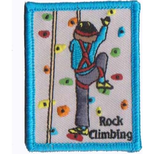 Embroidery Rock Climb Logo Patches Made by Twill with Merrow Border Competitive Price Customized MOQ free shipping