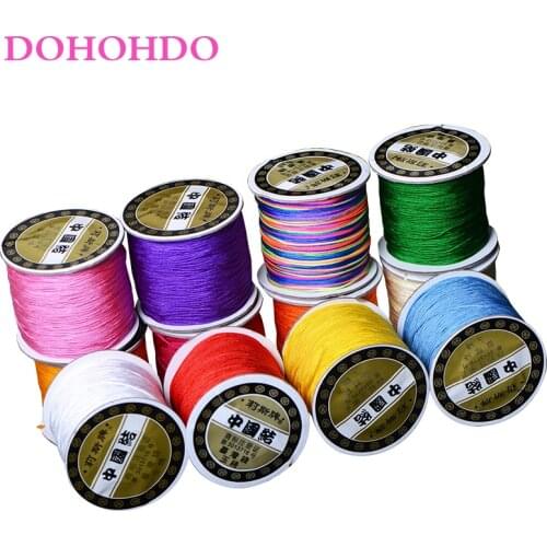 New 40 Colors 0.8mm Nylon Cord Thread Chinese Knot Macrame Cord Bracelet Braided String DIY Tassels Beading String Thread 120m