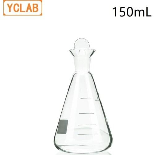YCLAB 150mL Iodine Flask Conical Borosilicate 3.3 Glass Wide Spout with Standard Ground Stopper Laboratory Chemistry Equipment