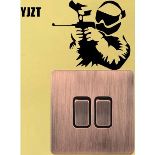 YJZT Home Decor Paintballing Cool Hobby Sport Fitness Boys Wall Decal Light Switch Sticker Vinyl 8SS2293