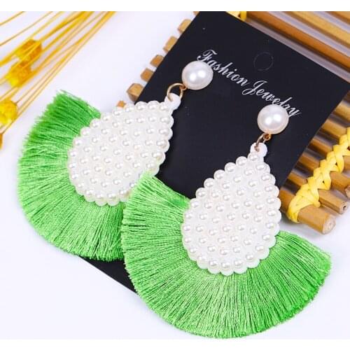 Women earrings accessories tassel handmade jewelry long earring korean fashion bohemian christmas boho yellow statement indian