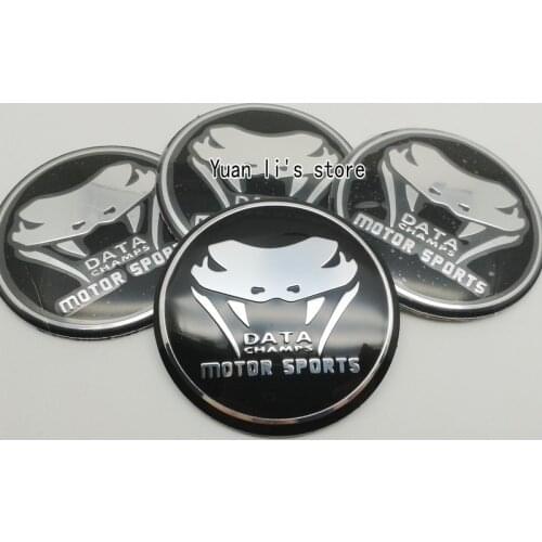 1 Set(1 Set=4pcs) OEM DATA CHAMPS MOTOR SPORTS Car Wheel Center Hub Cap Cover Set Vehicle Rims Emblem Sticker Car Styling