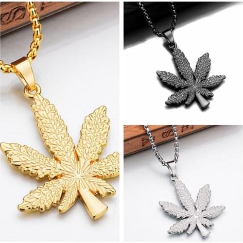 12Pcs Alloy Maple Leaf Pendant Necklace Women & Men Engagement Fashion Jewelry Accessories 3Color C-18