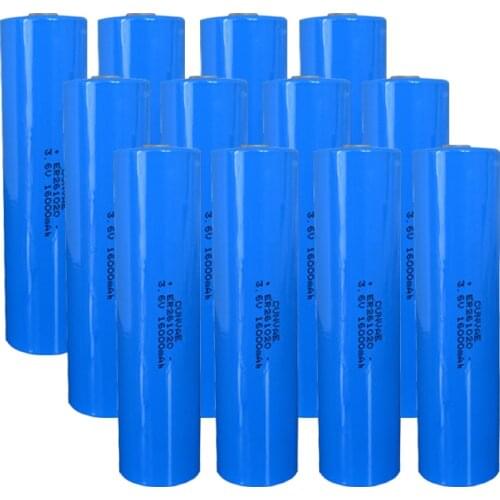 12Pcs ER261020 261020 16000mAh 3.6V Lithium Battery Li-SOCl2 High Drain Battery medical devices radio communication equipment