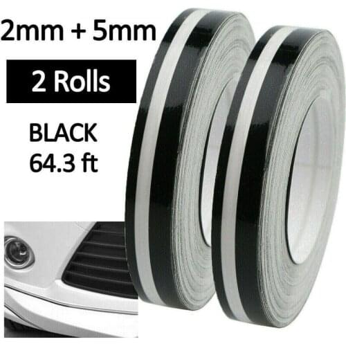 2pcs 64.3ft Gold Pin Striping Stripe Vinyl Tape Decal Sticker For Car Motorcycle Exterior Parts