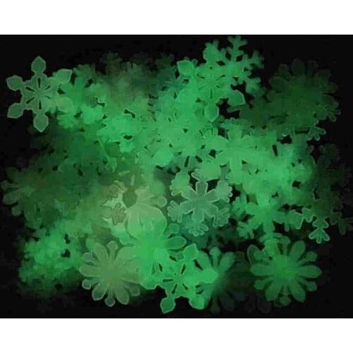 50pcs 3D Snowflake Luminous Wall Sticker Glow In The Dark for Kids Room Bedroom Christmas Decorations for Home 2022 Navidad