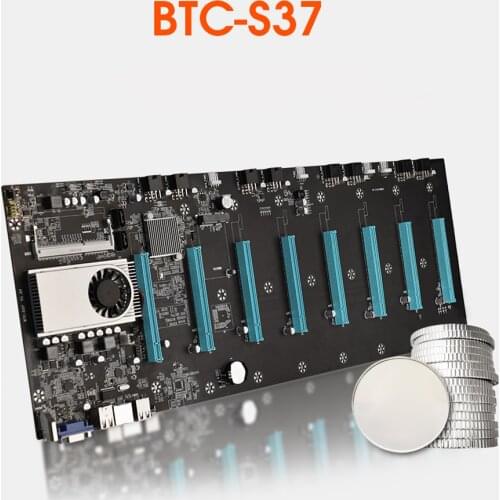BTC-S37 Mining Accessories Motherboard CPU Set 8 PCIE 16X Slots Low Power Consume Sound Card for Bitcoin Mining NK-Shopp