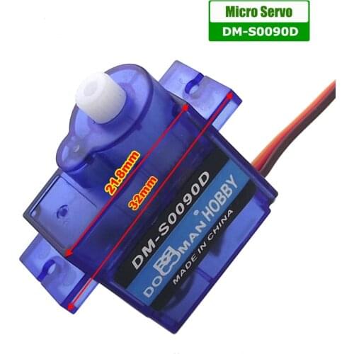 DM-S0090D-R 9g Plastic Gear Digital Servo Large Torque Steering Gear 4.8-6V 360 Degree Continuous Rotation for RC Boat/Aircraft