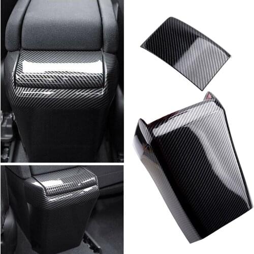 CITALL Rear Carbon Fiber Style Center Armrest Box Anti Kick Cover Trim Fit for Honda Civic 2016 2017 2018 2019