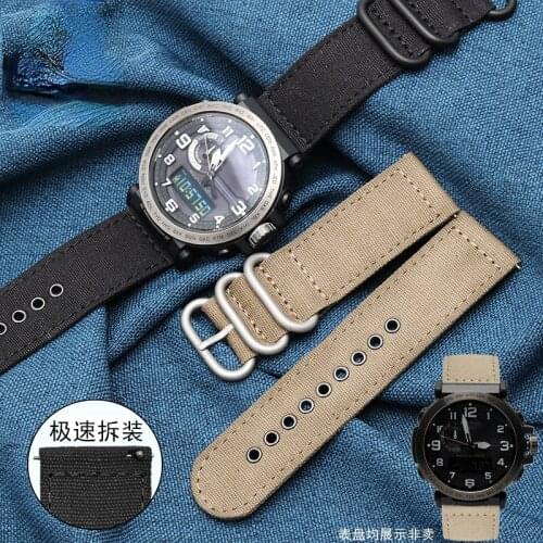 For Casio Protrek 5571 PRW-6600y 5497 PRG-600Y/650 Nylon Watchband 24mm