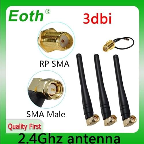 2.4Ghz antenna wifi 3dbi SMA male 2.4G antena wifi antenne Zigbee Small Size aerial + PCI U.FL IPX to RP-SMA Pigtail Cable