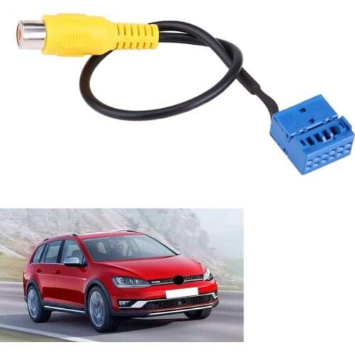 2PCS Car Rear View Camera Adapter Cable Video Connection For Skoda Volkswagen PQ MIB RCA Line