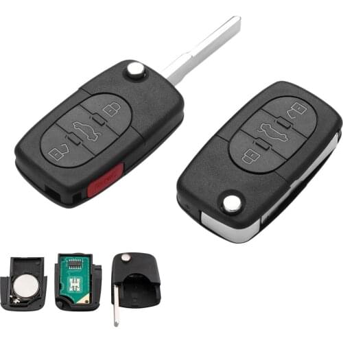 3+1Buttons Remote Folding Key 315MHz 4D0837231E 4D0837231P 4D0 231E Fit For Audi A4 S4 A6 A8 TT Quattrol Cabriolet RS6 Allroad