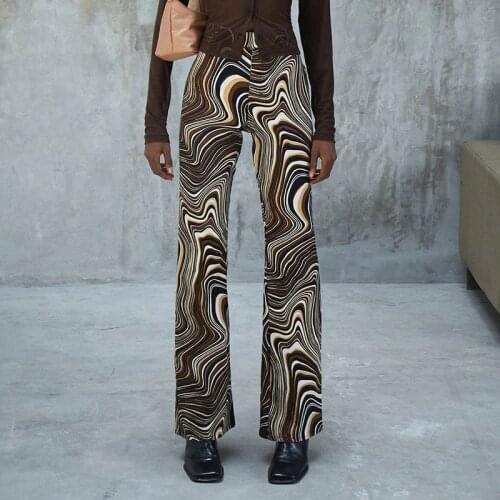 Paisley Print Brown Y2k Sweatpants High Waist Pants Fashion Women 2021 New Summer Vintage Trousers LQ11629