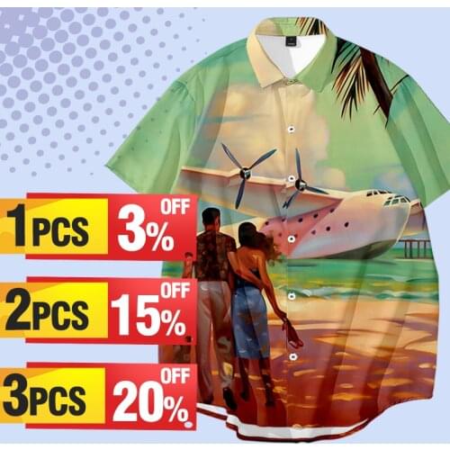 Summer Cardigan Short-Sleeved Shirts Large Size Paintings Digital Printed Shirts Mens Shirts Casual Beach Shirts Plus Size 6XL