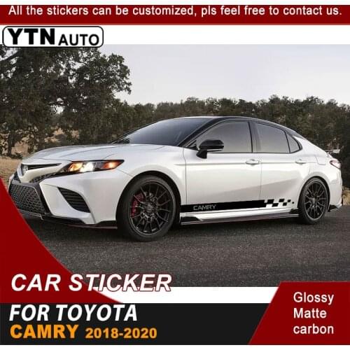 Car Stickers For Toyota Camry 2018 2019 2020 Side Door Racing Stripe Graphic Vinyl Cool Car Decals Customs Car Accessories