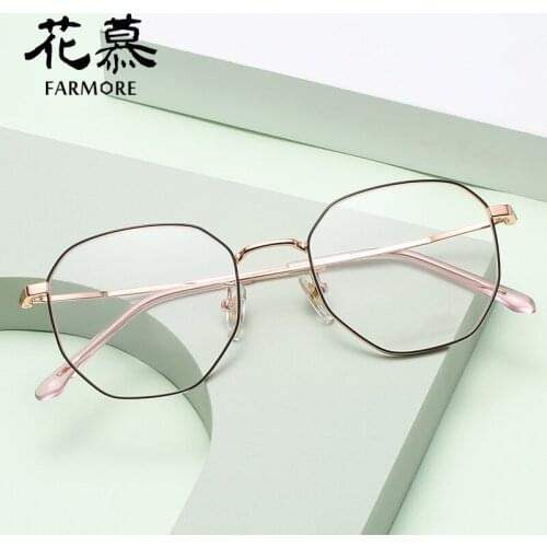 New glasses frame retro oval face full-frame metal glasses frame flat mirror flower desire