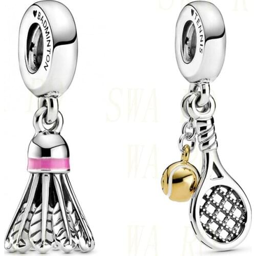 2020 New High-quality Passion Badminton Bird, Tennis Racket And Ball Pendant Diy Original Suitable For Women 1:1 Jewelry