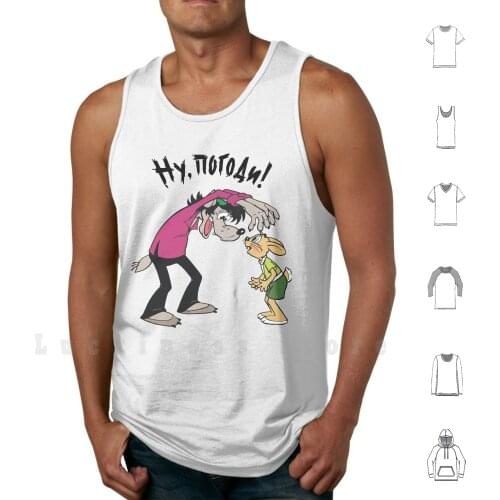 Nu Pogodi tank tops vest 100% Cotton Nu Pogodi Nu Pagadi Nu Pogodi Pagadi Nostalgic Nostalgia Wolf Soviet Russia Cartoon