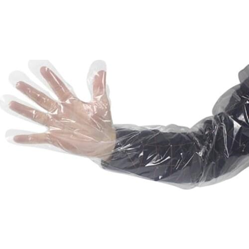 Pet Farm Animal Veterinary Disposable Gloves PE Long Arm Gloves Examination Artificial Insemination Gloves Pigs Cattle Sheep